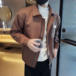 Spring Tooling Jacket Casual Men's Wear (Option: Coffee2283-3XL)