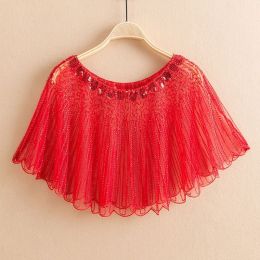 Fashion Vintage Sequin Fringed Shawl (Option: Cape big red-One size)